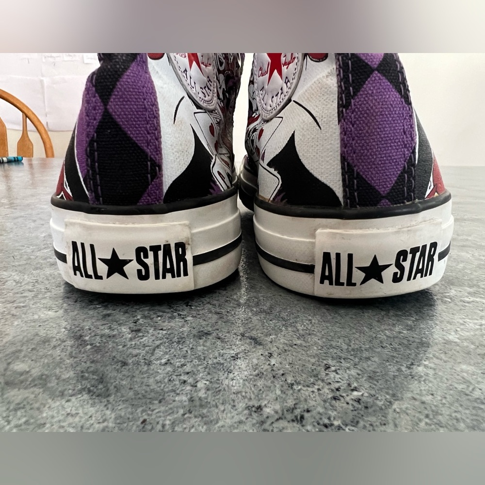 Ltd Edition Converse Harley Quinn Joker DC Chuck Taylor Mens 7 Womens 9 Purple - Picture 7 of 16